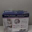 Drive Medical Splash Defense Tub Transfer Bench for Bathtub with Curtain Guard Protection, White