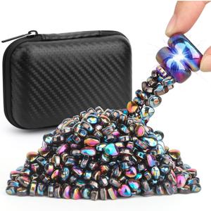 Dilabnba 550PCS Magnet Ferrite Putty Fidget Toy with 2PCS Large Magnet Rocks for Adults, Sensory Magnetic Ferrite Putty Stones Eggs Office Desk Toys Time-Killer for Men Women (Rainbow)