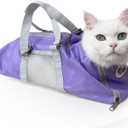 Cinf Cat Nail Clipping Cleaning Grooming Restraint Bag No Scratching Biting for Bathing Nail Trimming Injecting Examining(Taro,M) (M (8-12lbs))