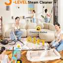 GLAMMAGIC Steam Cleaner with Mop, 3 Level Adjustable Handle, 25 Accessories