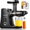 Juicer Machines, AMZCHEF Slow Cold Press Juicer with 2 Speed Modes, Travel bottles(500ML),Easy to Clean Brush & Quiet Motor for Vegetables & Fruits,Matte Black