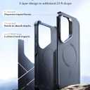 ESR for Samsung Galaxy S26 Phone Case with Stash Stand, 7X Military-Grade Drop Protection, Shock-Absorbing Rugged Cover, Compatible with MagSafe Accessories, Cyber Series, Black