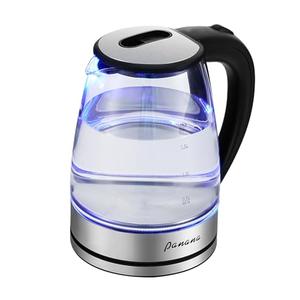 Panana Electric Kettle, 1.8L Glass Kettles with Blue LED, 1200W, Built-In Mesh Filter, Fast Boil, Easy to Clean, Boil-Dry Protection, BPA Free