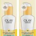Pack of 1 Olay Face Moisturizer, Complete with Sunscreen SPF 30, Fragrance-Free for Sensistive Skin, Broad Spectrum Sun Protection, Long-Lasting Hydration, Non-Comedogenic - Vitamin E & Aloe - 2.5 Oz 