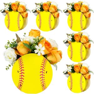Cinnvoice 6 Pcs Wooden Centerpieces for Tables Baby Shower Decorations Tabletop Boxes Party Favor for Birthday Baby Shower Wedding Garden Tea Party(Softball)