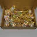 Lyrow 12 Pcs Galaxy Rose Flowers Valentine's Day Gift Flowers with Stems Gift for Her Forever Preserved 24k Fake Crystal Rose for Mother's Day Birthday Wedding Decor, 10'' (White)