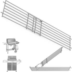 SafBbcue 7513/80633 Warming Rack for Weber Spirit 700 Genesis 1000 to 5500 Genesis Silver B&C Gold B and C Genesis Platinum I & II Grills,Stainless Steel,#88719 Parts for Weber,Foldable (24.9"Lx 4.7"Wx 0.9"H)