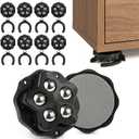 Furniture Sliders with 360 Self Adhesive Caster Wheels Mini Rollers for Furniture, Storage Bins & Appliances Black, (8, Black)