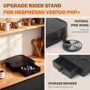Riser Stand for Nespresso Vertuo Pop+, with Coffee Pod Drawers Organizer - Elevated Base Fits Tall Mugs (Up to 7.48" H), Coffee Station for YETI Rambler & Stanley 20oz Cups - For Pop+ ONLY (Not Pop)