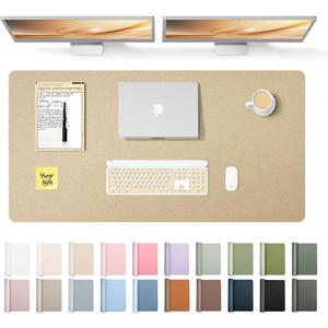 YSAGi Leather Desk Pad Protector, Office Desk Mat, Large Mouse Pad, Non-Slip PU Leather Desk Blotter, Laptop Desk Pad, Waterproof Desk Writing Pad for Office and Home (Gold,47.2" x 23.6")