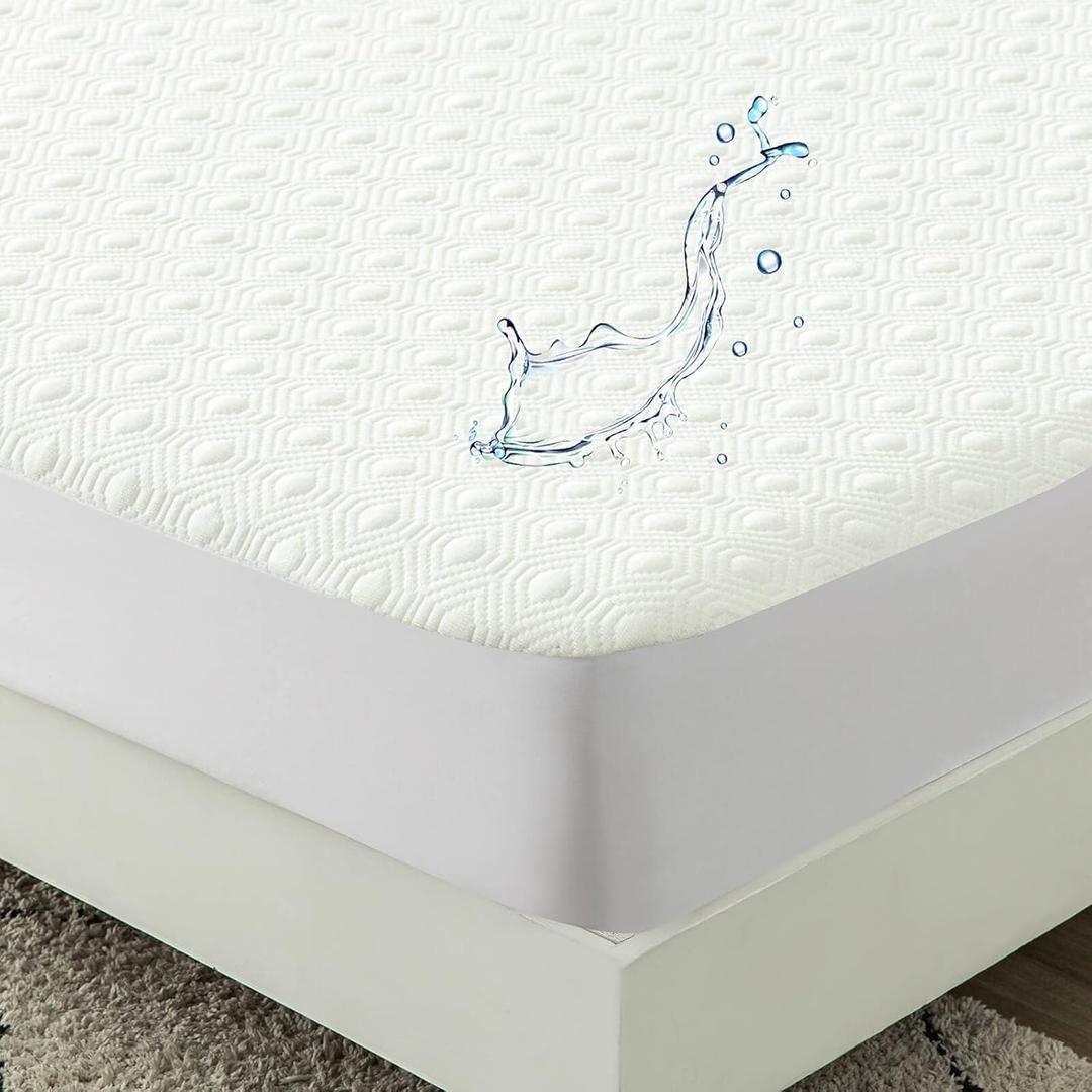 Bamboo Viscose Cooling Mattress Protector King Size Waterproof Matressprotector Soft Quiet Breathable Fitted Mattress Cover