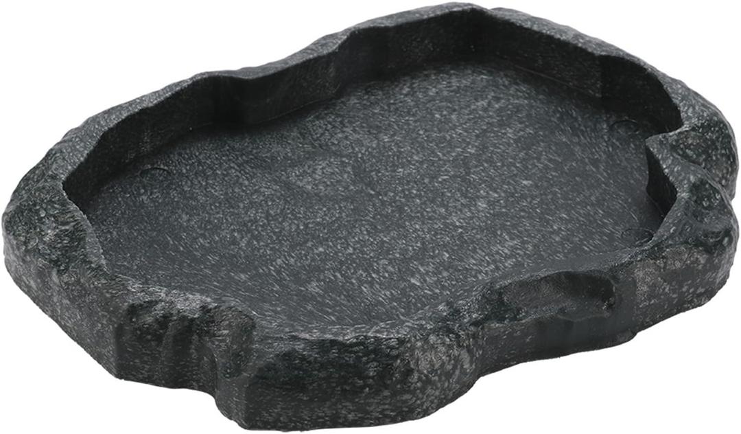 Tortoise Water Dish, Resin Snake Water Bowl, Reptile Food Feeding Dish for Tortoise, Lizard, Iguana, Frog, Snake, Pet, Amphibian