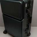 Zipperless Luggage, Polycarbonate Aluminum Hard Shell, Expandable Carry-On Suitcase with Spinner Wheels, Hard Shell Suitcase, 20 Inch Cabin (Green)