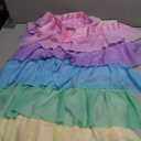 Table Skirt Rainbow Unicorn 6ft Ruffle Rectangle Tablecloth for Birthday Party Baby Shower Parties Decorations