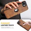 for iPhone 16E Case Vegan Leather Slim Luxury Elegant Vintage Phone Cover 2025 6.1 Inch (Brown)