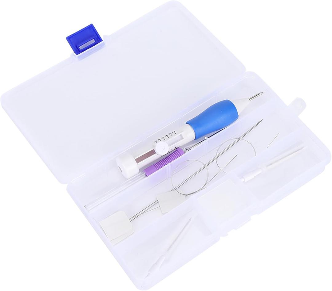 Magic Embroidery Pen Punch Needle Kit, Adjustable Rug Yarn Punch Needle Set, Sewing Needles Easy Threader Embroidery Tools