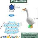 Back to School Porch Goose Outfits with Small Bag Classroom Goose Outfits for 23" Statue Patio Lawn Garden Decoration (Blue)