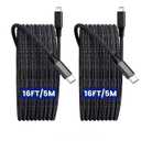 2-Pack Extra Long iPhone 16 17 Charger Cable 16Ft, 16 Feet USB C to C Cable Fast Charging Nylon Braided iPhone 16 17 USB C Charger Cord for iPhone 16/17 Air,16/17 Pro,16/17 Pro Max/iPad Pro/Air/Min6