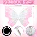 47 Inch Giant Butterfly Party Decoration Mariposas Grandes para Backdrop Decor Large 3D Silk Light up LED Butterfly Backdrop for Spring Wedding Baby Shower Birthday Fairy Garden Party Outdoor(Pink)