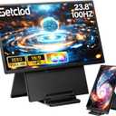 Setclod 23.8" Large Portable Monitor, 1080P FHD 100Hz Laptop Screen Extender, IPS 125% sRGB, Extra USB Hub for Office Gaming with Detachable Stand, Travel Monitor for Window, MAC, Xbox, Switch