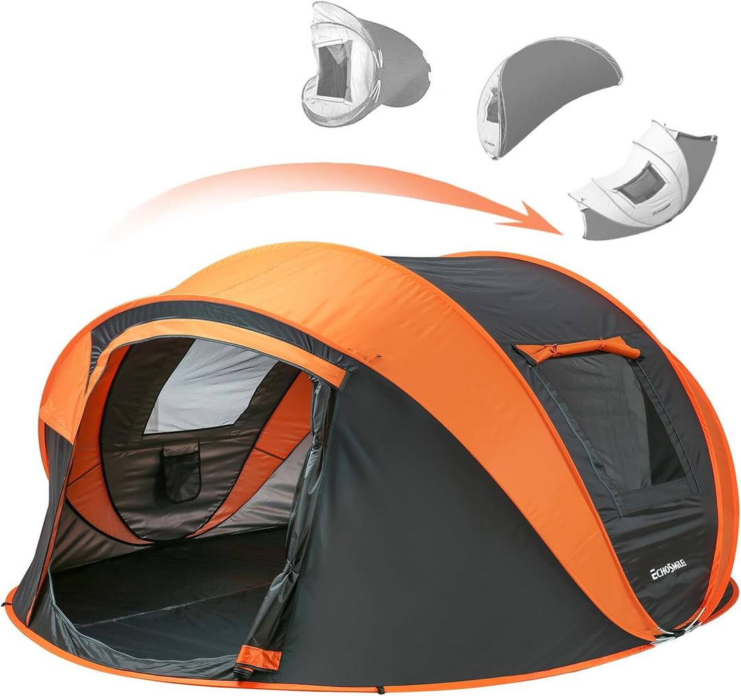 EchoSmile Pop Up Camping Tent, 6 Person Easy Setup, Portable Carry Bag