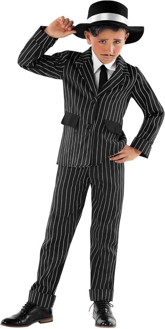 fun shack Boys Gangster Costume, Gangster Costume Kids, Boys 1920s Costumes, Book Characters Costumes for Kids (Medium)