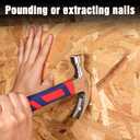 WORKPRO 16 oz Claw Hammer with Fiberglass Handle, All Purpose Hammer with Forged Hardened Steel Head (Blue)