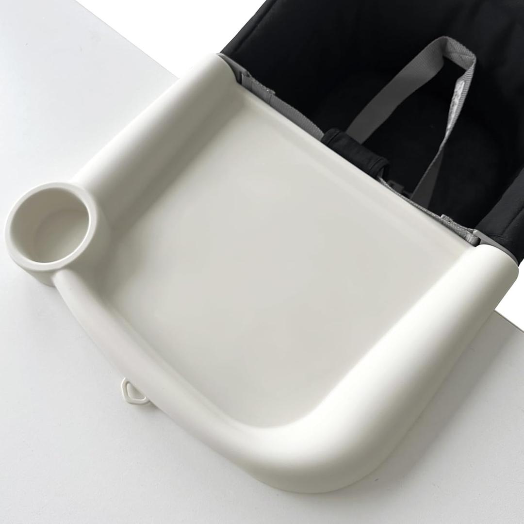 Silicone Baby Dining Tray Compatible with Inglesina Fast Table Chair & Other Hook-On High Chairs, Portable Clip-On Fast Table Chair Baby Tray, Dishwasher Safe & BPA Free (Upgraded White)