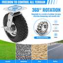 8 inch Casters Wheels, Heavy Duty Casters Set of 4 Load 880lbs with Brake, Locking Swivel Plate Caster, Industrial Castor Wheels for Workbench, Cart, Trolley, Wagon and Shelves