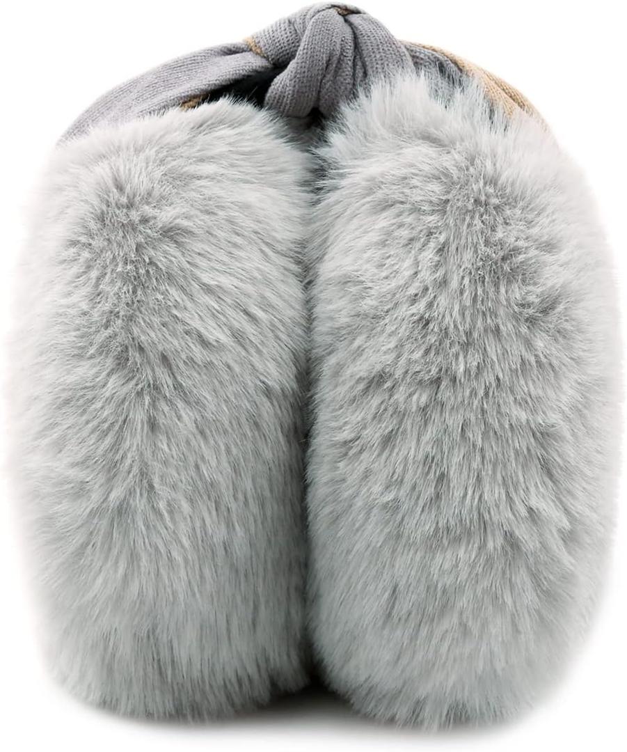 FSTEOE Women Winter Ear Muffs Foldable Girl Ear Warmer Fashion Furry Earmuff Soft Ear Cover Cold Weather