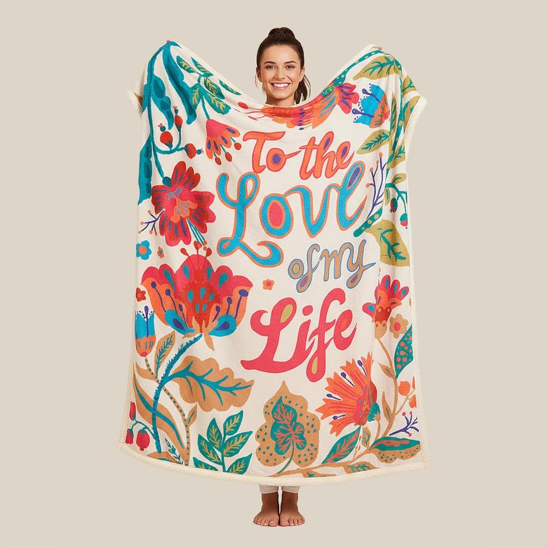 HORIMOTE HOME Sherpa Blanket for Winter, Soft Warm Blanket, Reversible Fleece Blanket for Women, Girls & Mom, Gifts for Your Loved One Throw Blanket for Birthday, Christmas 60"x80" (Bliss Petal)