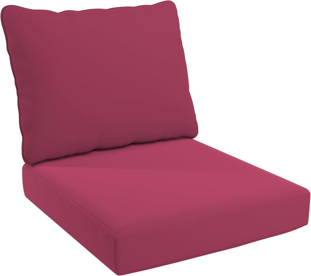 California Umbrella Outdoor Deep Seat, Patio Seat Cushion, 24 x 48 Inch, Premium Outdoor Memory Foam, Fade Resistant, Sunbrella Fabric, Hot Pink