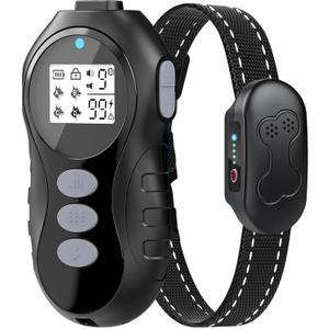 Dog Shock Collar with Remote Control for Dogs 10120lbs, IPX7 Waterproof Dog Training Collar with Security Lock, 4 Safe Training Modes, Rechargeable Long Battery Life for Small Medium Large Dogs Gy