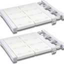 Gerrii 2 Pcs Closet Tension Shelf Rod Expandable Shelf Locker Organizer Adjustable Metal Storage Rack Scalable Layered Divider Separator for Cabinet Wardrobe Kitchen Bathroom (13.98''-24'')