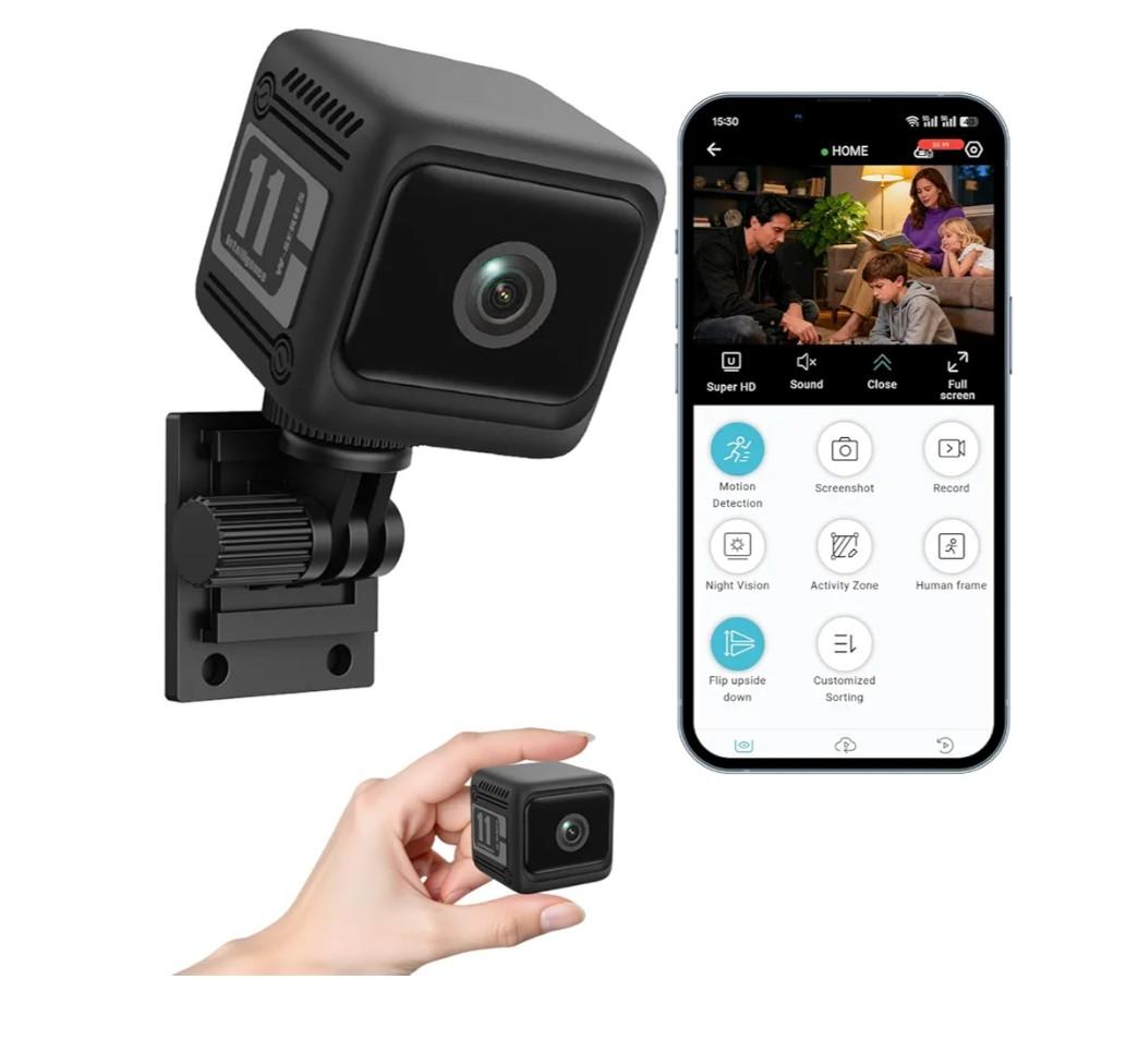 4K Security Cameras for Home, Indoor Wireless WiFi Camera with App Control Motion Detection & Real-Time Alerts, Rechargeable Pet/Baby/House/Office Camera with Night Vision