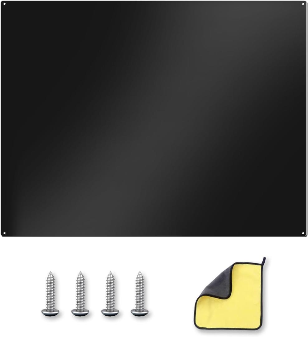 29.5"x 29.5"Black Stainless Steel Backsplash Panel for Stove & Range Hood - Matte Finish Kitchen Wall Splatter Guard with 6 Pre-Drilled Holes,Easy to Clean,Metal Backsplash for Countertop