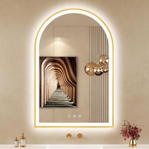 24"x36" Arched LED Lighted Bathroom Mirror with Lights