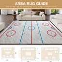 9x12 Area Rugs Washable Rug for Living Room Hockey Rink Hockey Rink Box Carpet for Dining Room Rubber Backed Non-Slip Carpets for Bedroom Office