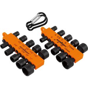 HORUSDY 22-Piece Power Nut Driver Set for Impact Drill, SAE and Metric, 1/4 Nut Driver Hex Keys, Hex Head Drill Bit Set