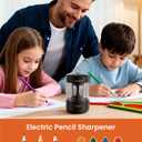 Electric Pencil Sharpener for Classroom, Fully Automatic Pencil Sharpener for 6-8mm Pencils & Colored Pencils, Auto in & Out, Type-C Rechargeable Pencil Sharpeners, Dark Black