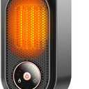 Space Heater, Portable Electric Small Heater for Indoor, 1500W PTC Ceramic Fast Safety Heater for Desk Office Bedroom Home,12H Timer, 3 Modes, Overheating & Tip-Over Protection (Black)