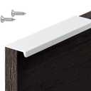 6 Pack Finger Edge Pull Furniture Drawer Handles Bright White Hidden Cabinet Kitchen Drawer Pull Handles (Length:150mm/5.9")
