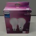 PHILIPS LED 100W A21 2-Pack Ultra Definition Soft White (2700K) 1600 Lumen (13.5W = 100W) Dimmable Frosted Flicker-Free Light Bulbs