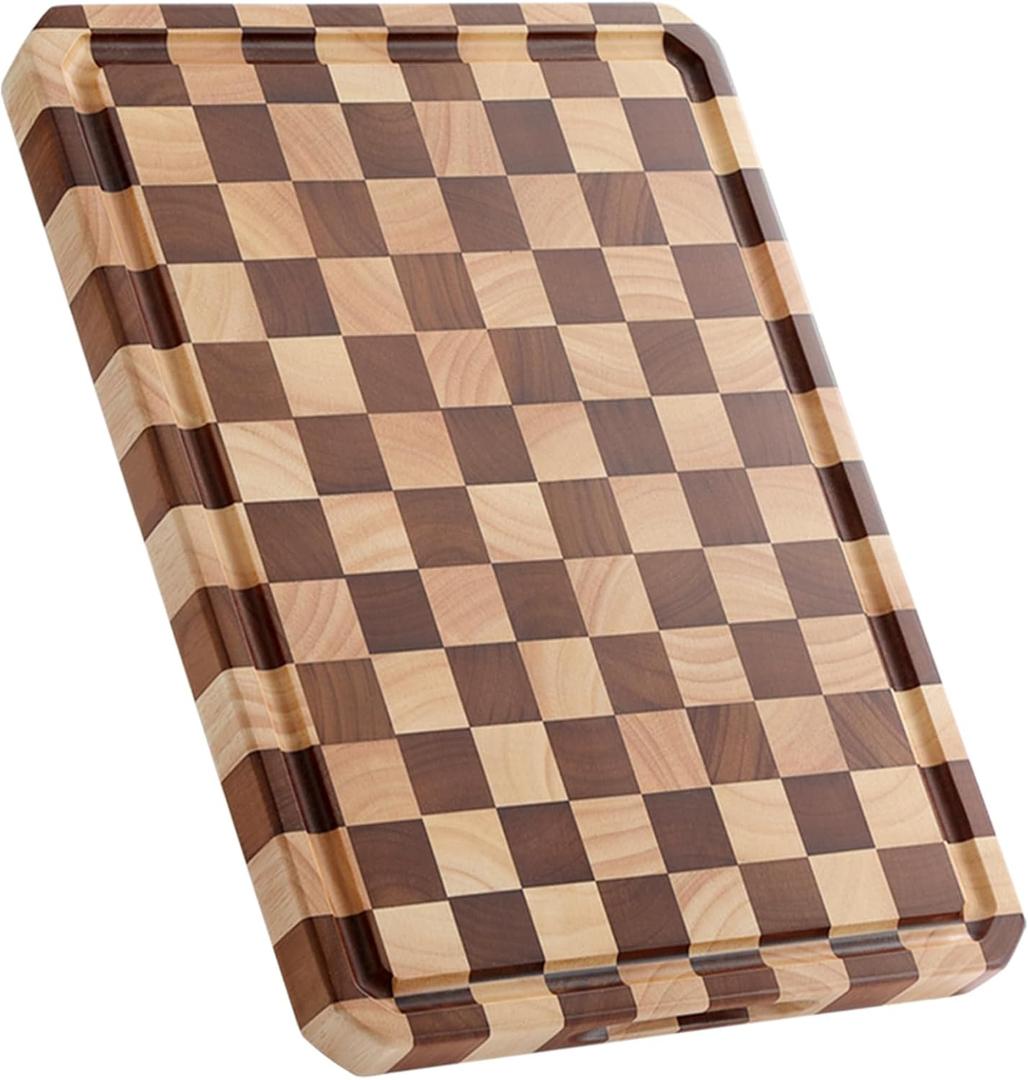Acacia Wood Cutting Boards for Kitchen-Large Wooden Cutting Boards for Chopping Meat, Cheese, Fruits, and Vegetables, One Size