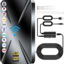 2025 Upgraded TV Antenna Indoor, 1800+ Miles Range Digital Antenna for Smart TV Indoor, HD Antenna for Local Channels with Amplifier, Outdoor Antenna Support 8K 4K 1080p All TVs -38FT Coax Cable