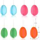 Easter Decoration Egg Hanging Ornaments, 8 Pcs 3 inch Large Decorations Artificial Velvet Colorful Tree Gifts Box for Trees Spring Decorative for DIY Crafts Party School Office Home Decor