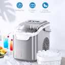 Antarctic Star Countertop Ice Maker Portable Ice Machine with Handle,Self-Cleaning Ice Makers, 26Lbs/24H, 8 Ice Cubes Ready in 6 Mins for Home Kitchen Bar Party (Grey)