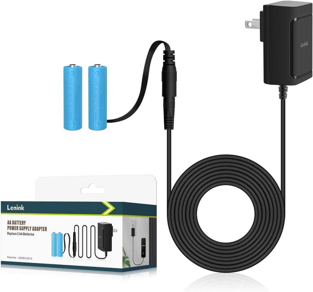 Lenink AC Power Supply Adapter for AA Battery, Replace 2 AA Battery for Pumpkin Lantern, LED Light, Thermostat, Table Lamp, Motion Sensor Trash Can (Black)