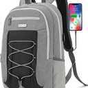 MAXTOP Travel Backpack Laptop Back Pack College Bookbag with USB Charging Port Water Resistant Work Business Backpacks (15.6 inch, Light Grey)