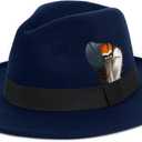 FADACHY Classic Fedora Hats for Men & Women Wide Brim Felt Hat Panama Dress Fedora Hat (Medium)